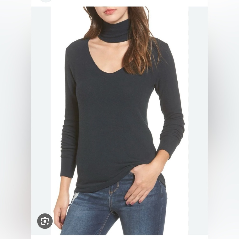 LNA brushed detached turtle neck. Navy. Small. New with tags